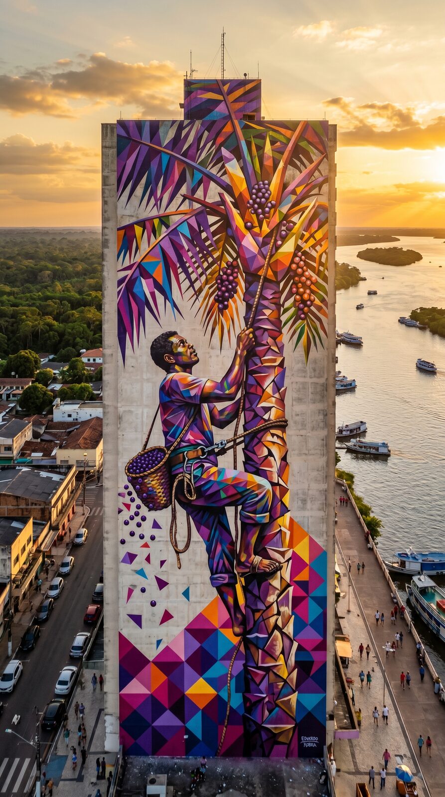 Mural Kobra ribeirinho do açaí
